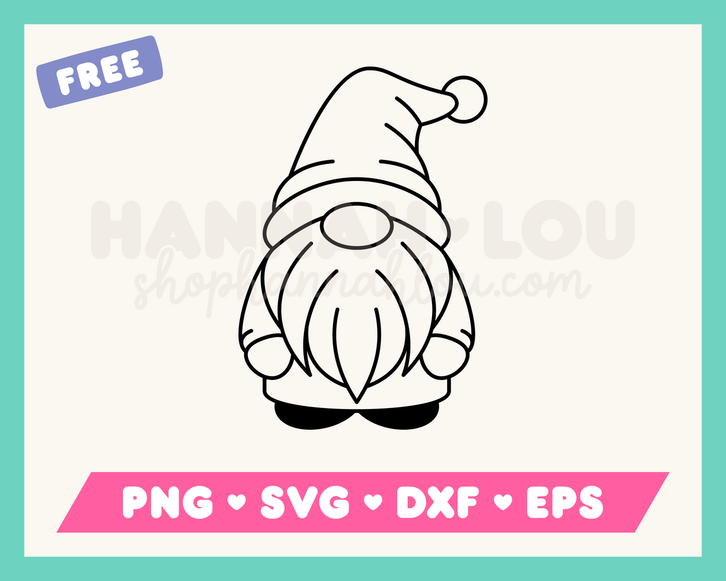 My free Christmas Gnome SVG is part of my free Christmas SVG files for Cricut collection, and features a squat little gnome dressed as Santa.