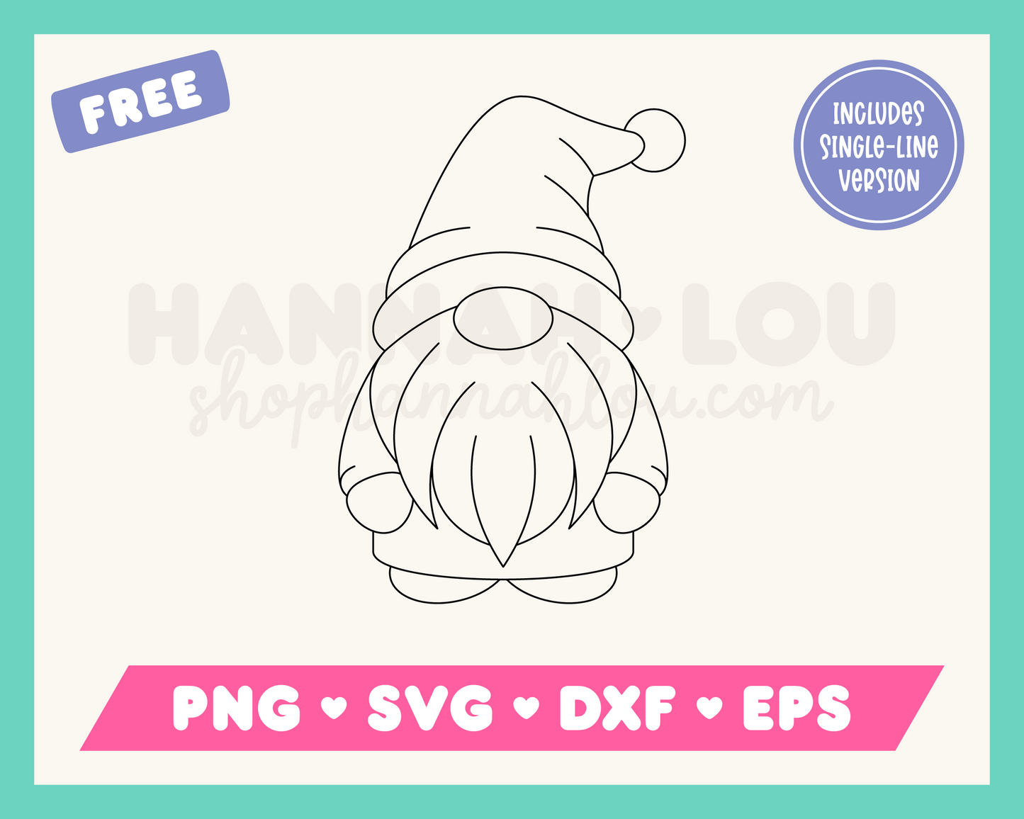 My free Christmas Gnome SVG is part of my free Christmas SVG files for Cricut collection, and features a squat little gnome dressed as Santa.