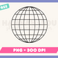 My free Disco Ball PNG is part of my Free Retro Sublimation Designs collection, and features an outline of a disco ball.