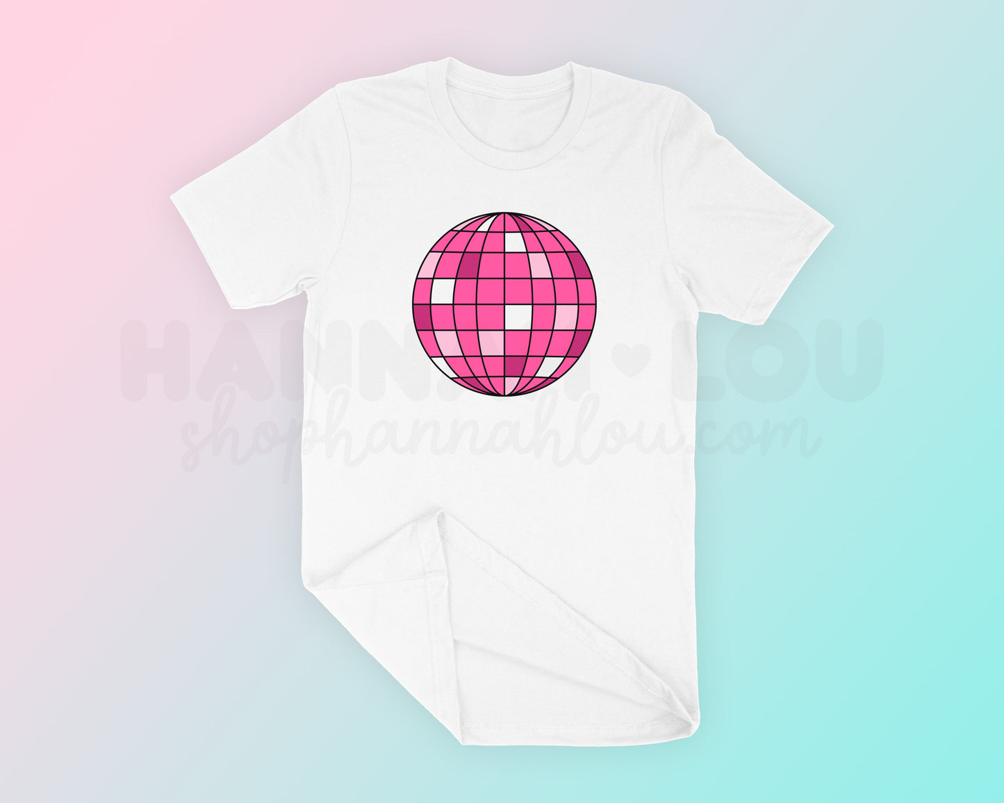 My free Disco Ball PNG is part of my Free Retro Sublimation Designs collection, and features a pink disco ball on a t-shirt.