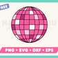 My free Disco Ball SVG is part of my free retro SVG files for Cricut collection, and features a pink disco ball.