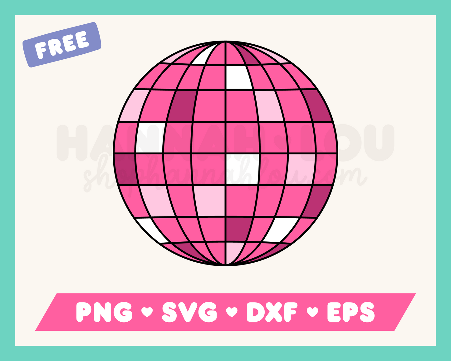 My free Disco Ball SVG is part of my free retro SVG files for Cricut collection, and features a pink disco ball.