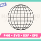 My free Disco Ball SVG is part of my free retro SVG files for Cricut collection, and features an outline of a disco ball.