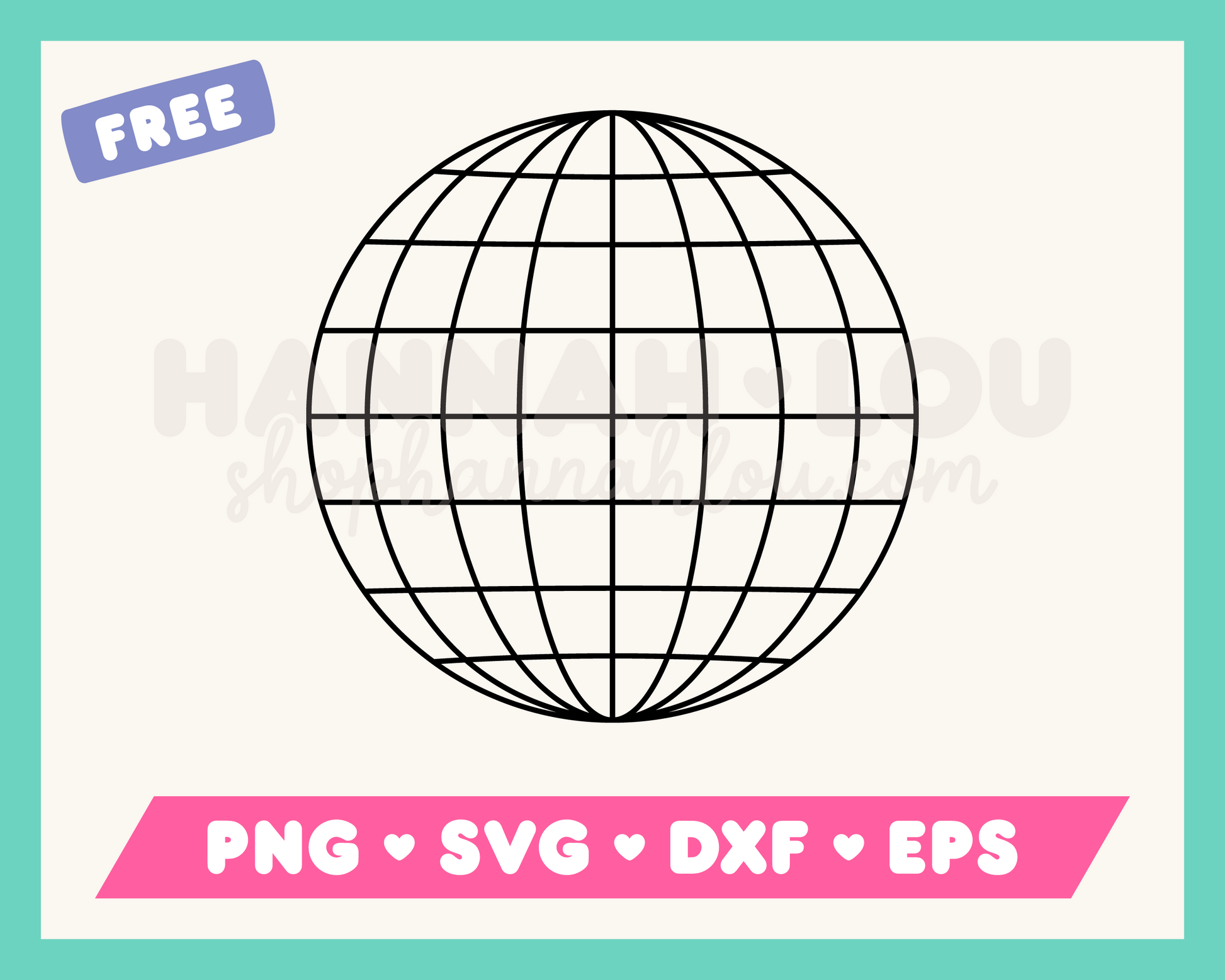 My free Disco Ball SVG is part of my free retro SVG files for Cricut collection, and features an outline of a disco ball.