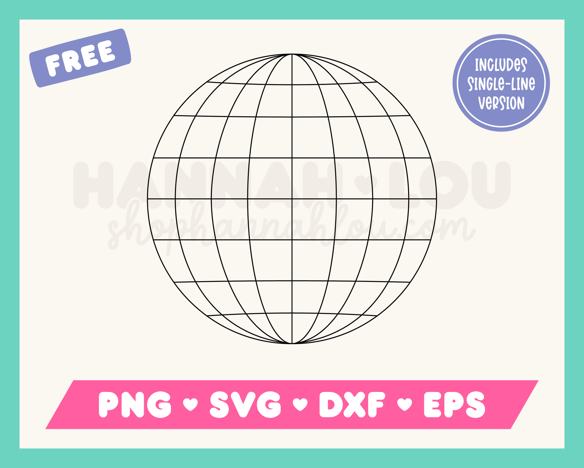 My free Disco Ball SVG is part of my free retro SVG files for Cricut collection, and features a single-line version of disco ball that's great for use with Cricut's pen tool, or for engraving.