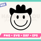 My free Happy Face Cowboy SVG is part of my Free Western SVG Files for Cricut collection, and features an outline of a happy face cowboy wearing a cowboy hat.