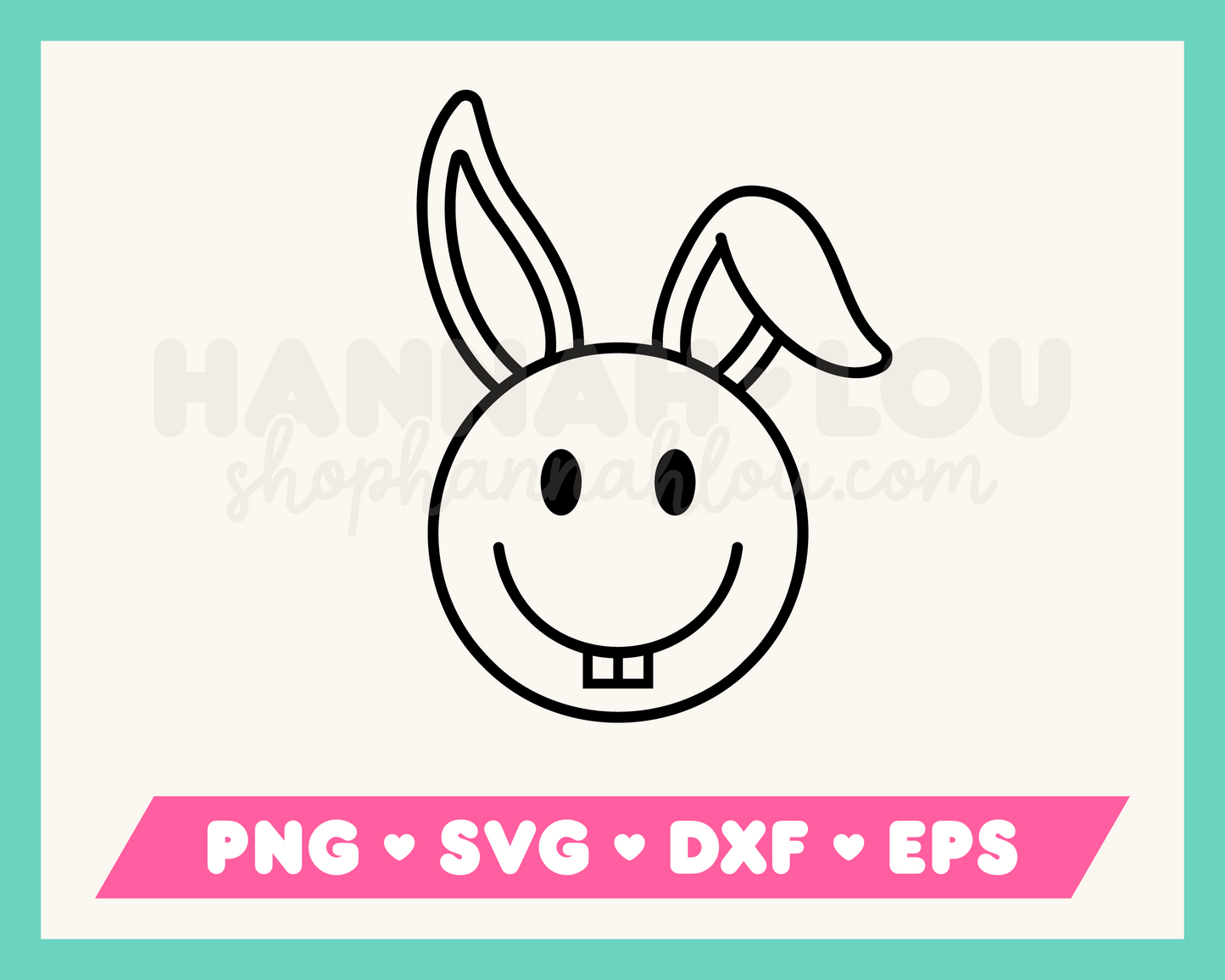Free Happy Face Easter Bunny SVG Outline