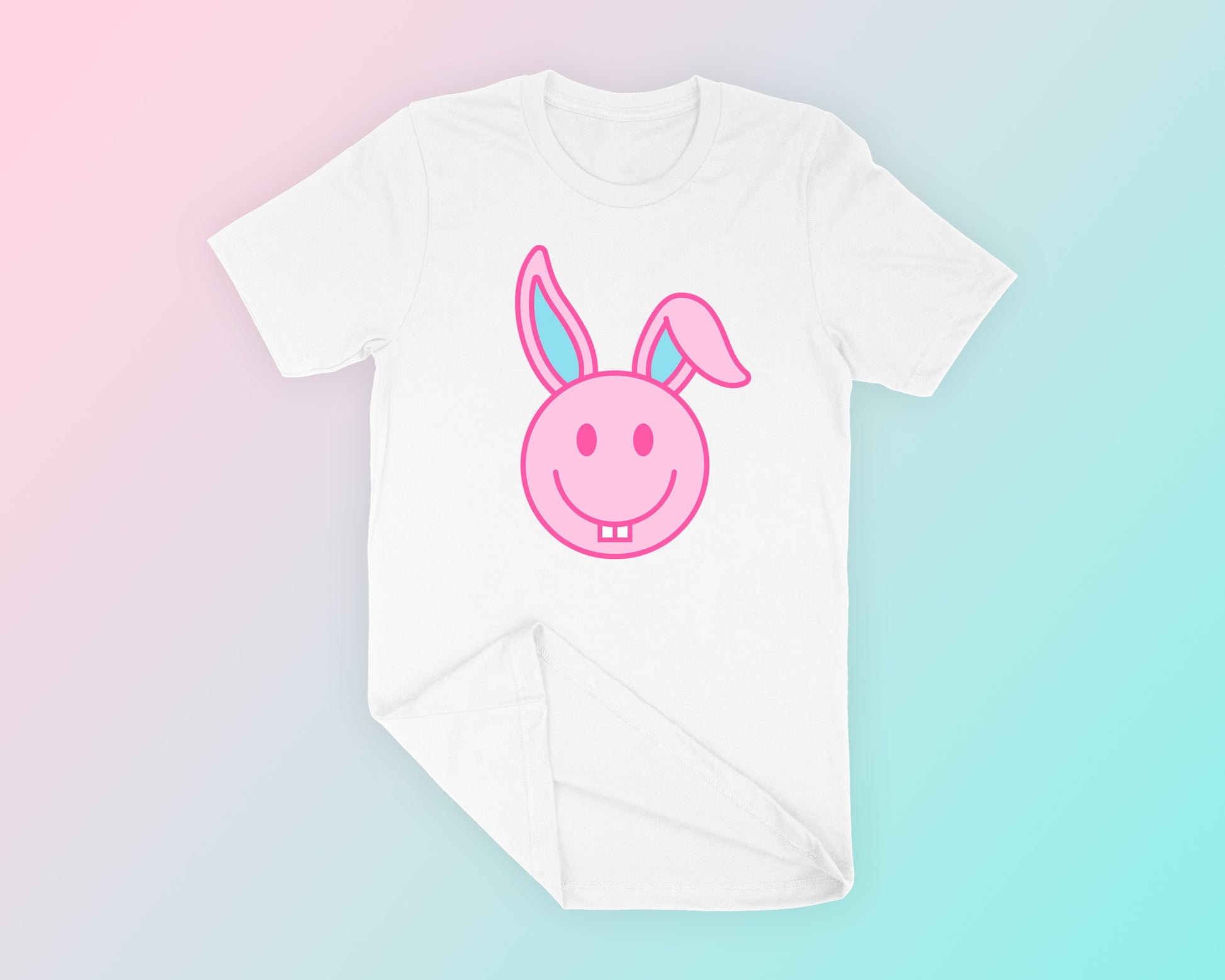 Free Happy Face Easter Bunny SVG T-Shirt Mockup