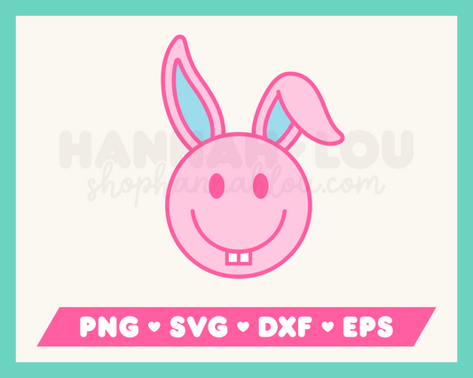 FREE Happy Face Easter Bunny SVG | Free Easter SVG Files for Cricut