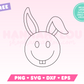 My free Happy Face Easter Bunny SVG is part of my free Easter SVG files for Cricut collection, and features a single-line sketch of a trendy happy face-style Easter bunny with goofy teeth and floppy ears.