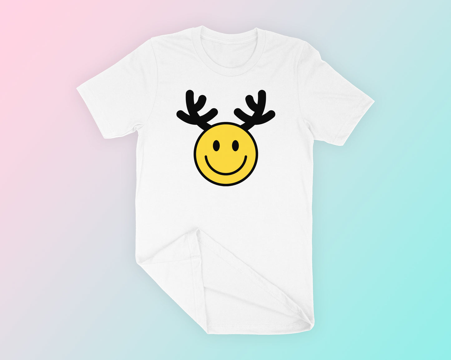 My free Happy Face Reindeer PNG is part of my free Christmas sublimation designs collection, and features a happy face with reindeer antlers.