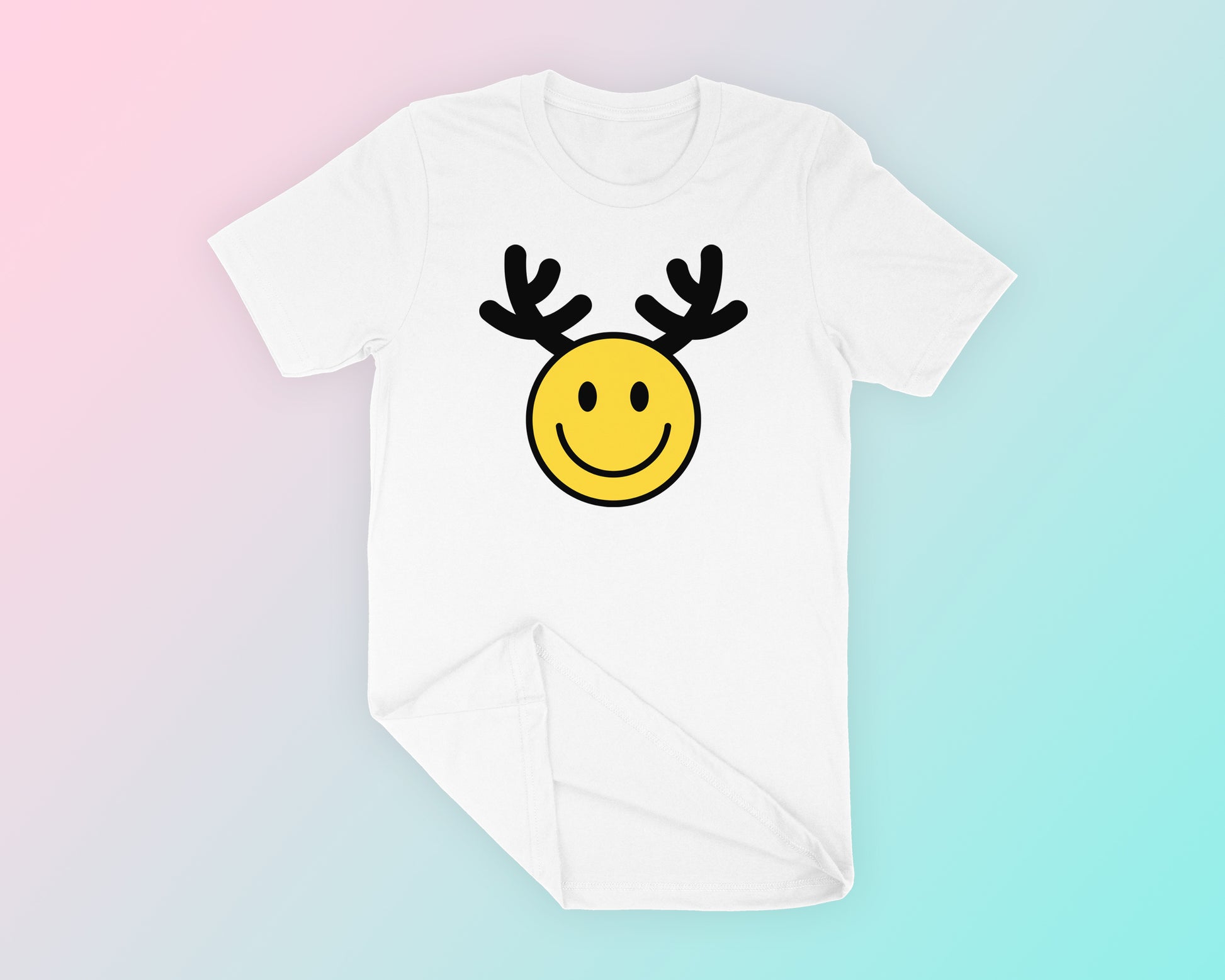 My free Happy Face Reindeer PNG is part of my free Christmas sublimation designs collection, and features a happy face with reindeer antlers.