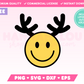 Free Happy Face Reindeer SVG · Free Christmas SVG Files for Cricut · Free Christmas Sublimation Designs