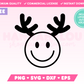 Free Happy Face Reindeer SVG · Free Christmas SVG Files for Cricut · Free Christmas Sublimation Designs