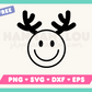 My free Happy Face Reindeer SVG is part of my free Christmas SVG files for Cricut collection, and features an outline of a happy face with reindeer antlers.