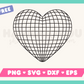 My free Heart Disco Ball SVG is part of my Free Retro SVG Files for Cricut collection, and features an outline of a heart-shaped disco ball.