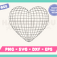 My free Heart Disco Ball SVG is part of my Free Retro SVG Files for Cricut collection, and features a single-line drawing of a heart-shaped disco ball.