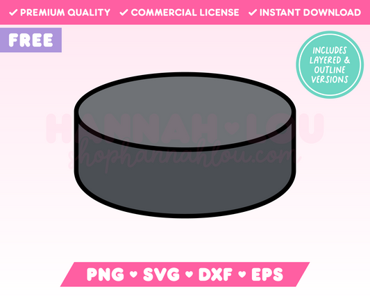Free Hockey Puck SVG • Free Ice Hockey SVG Files for Cricut • Free Ice Hockey Sublimation Designs