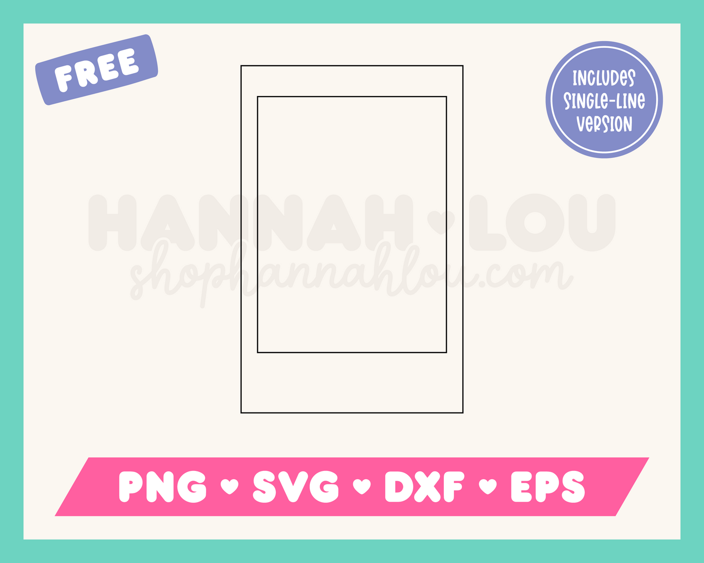 My free Instax Mini-Style Instant Film Scrapbook Frame SVG is part of my free scrapbook SVG files for Cricut collection, and features a single-line drawing of an Instax Mini-style instant film photo frame.