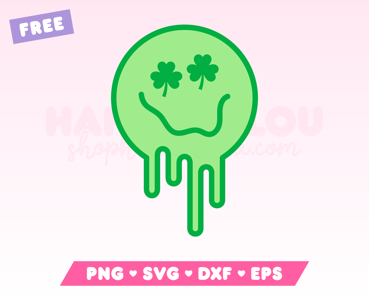 Free Melting Shamrock Eyes Emoji SVG • Free St. Patrick's Day SVG Files for Cricut