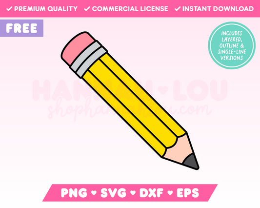 My free Pencil  SVG is part of my Free Teacher SVG Files for Cricut collection, and features a simple pencil with an eraser.