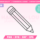 My free Pencil  SVG is part of my Free Teacher SVG Files for Cricut collection, and features an outline of a simple pencil with an eraser.