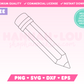 My free Pencil  SVG is part of my Free Teacher SVG Files for Cricut collection, and features a single-line drawing or sketch of a simple pencil with an eraser.