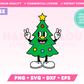 Free Retro Christmas Tree Mascot SVG • Free Christmas SVG Files for Cricut · Free Christmas Sublimation Designs