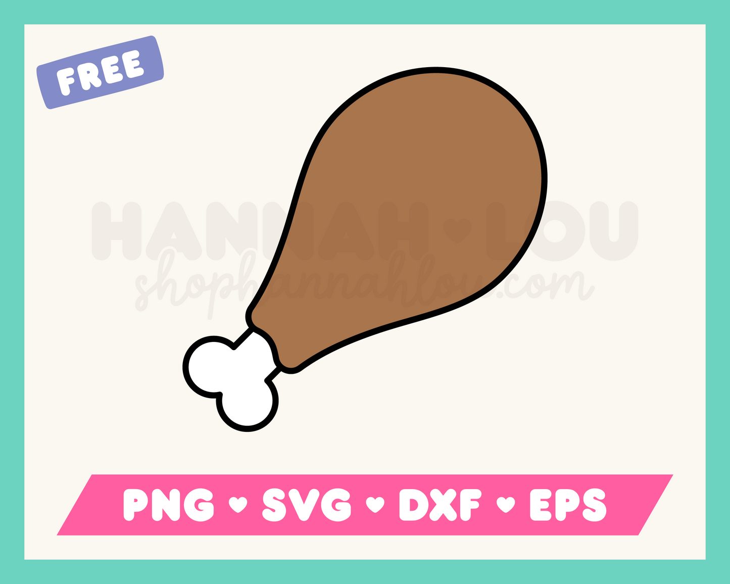 My free Turkey Leg SVG is part of my Free Thanksgiving SVG Files for Cricut collection, and features a simple turkey leg.