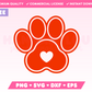 Free Varsity Dog Paw SVG with Heart · Free Valentine's Day SVG Files for Cricut · Free Valentine's Day Sublimation Designs
