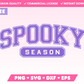My free Varsity Spooky Season SVG is part of my Free Halloween SVG Files for Cricut collection, and features the word Spooky in a varsity-style font with the word Season underneath it.