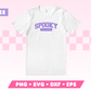 My free Varsity Spooky Season SVG is part of my Free Halloween SVG Files for Cricut collection, and features a shirt with the word Spooky in a varsity-style font with the word Season underneath it.