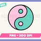 My free Yin Yang PNG is part of my Hippie Sublimation Designs collection, and features a pink and turquoise yin yang.