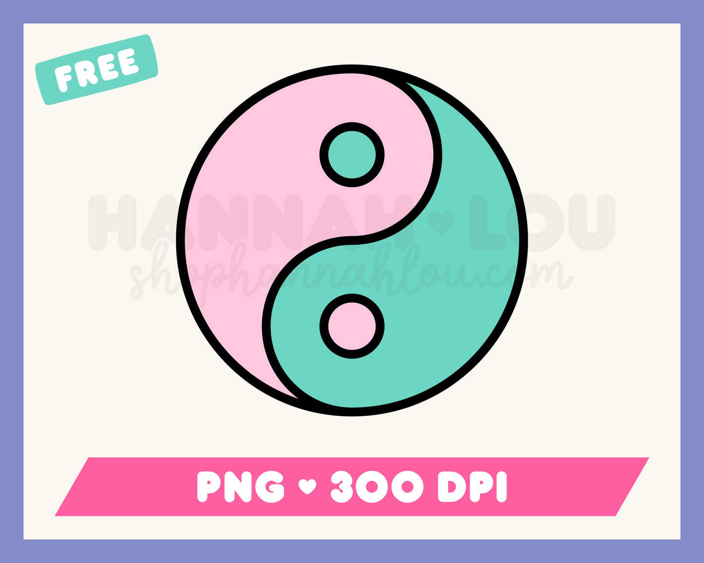 My free Yin Yang PNG is part of my Hippie Sublimation Designs collection, and features a pink and turquoise yin yang.