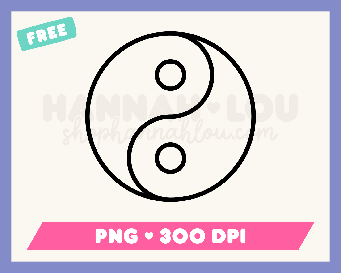 My free Yin Yang PNG is part of my Hippie Sublimation Designs collection, and features an outline of a yin yang.