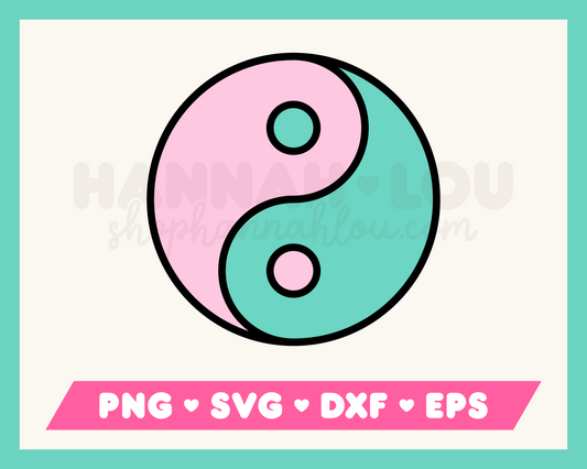 My free Yin Yang SVG is part of my Hippie SVG files for Cricut collection, and features a pink and turquoise yin yang.