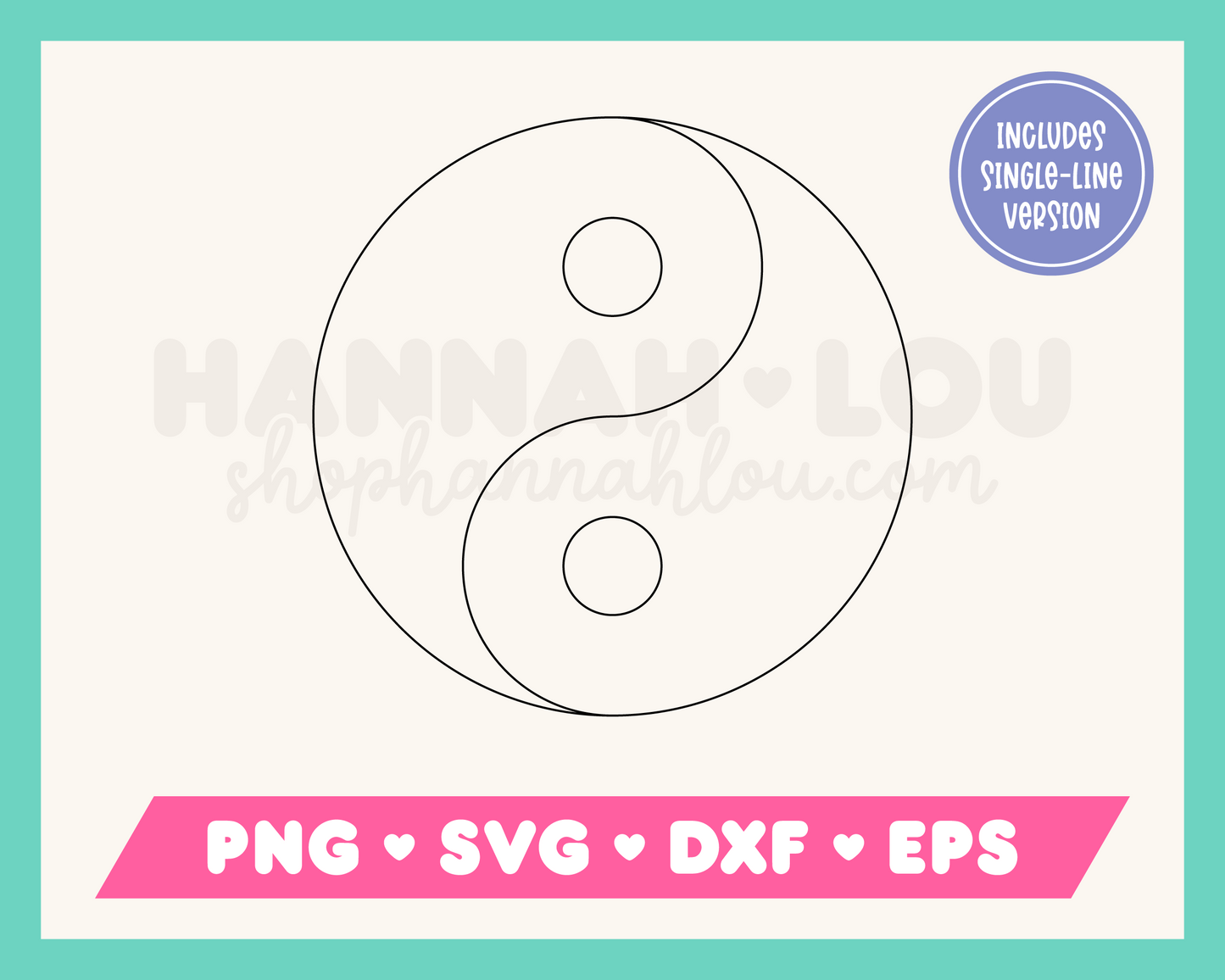 My free Yin Yang SVG is part of my Free Hippie SVG Files for Cricut collection, and features a single-line drawing of a yin yang.