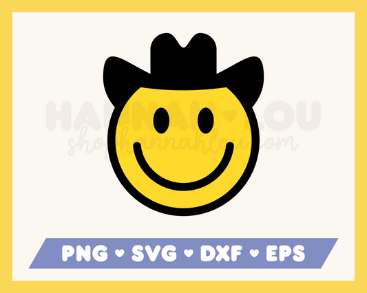 Happy Face Cowboy SVG