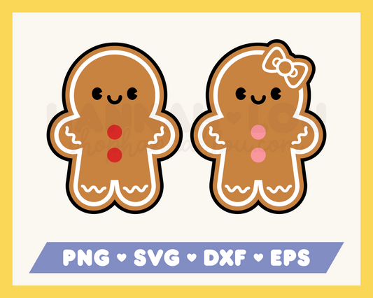 Gingerbread Man & Woman SVG