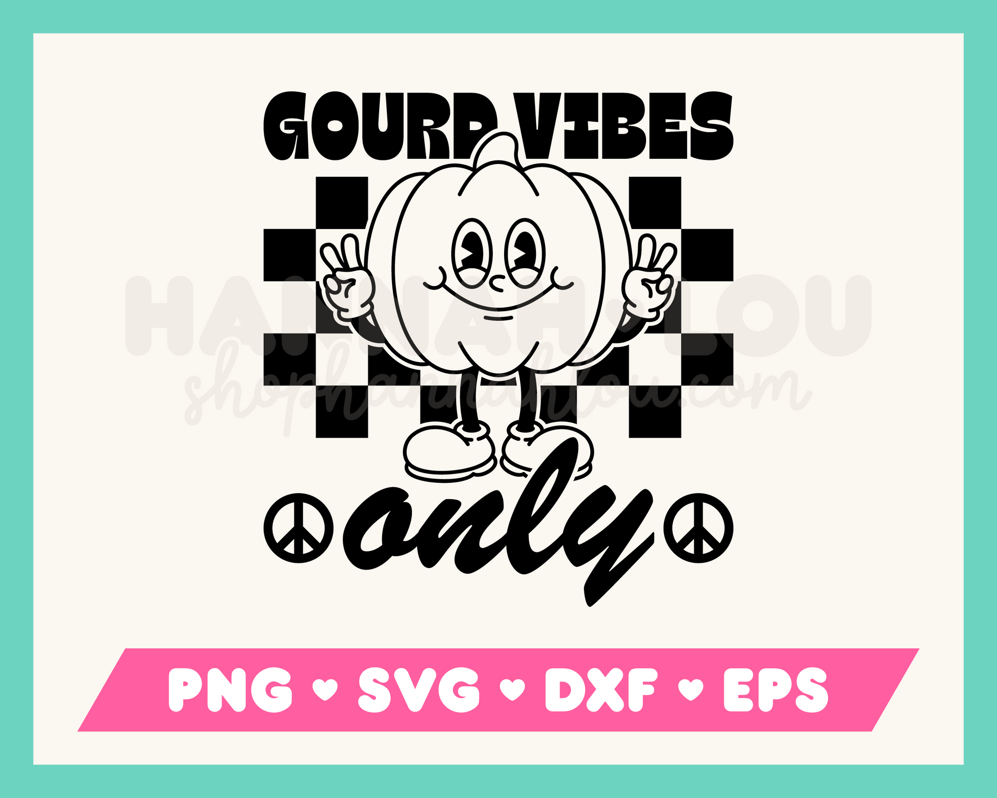 Gourd Vibes Only Pumpkin SVG Outline