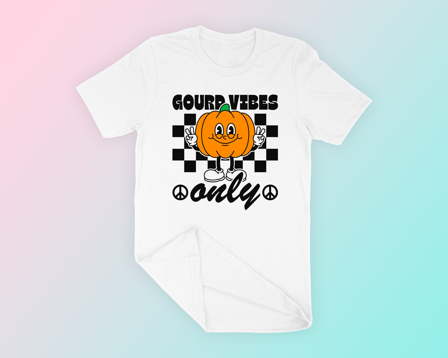 Gourd Vibes Only Pumpkin SVG T-Shirt Mockup