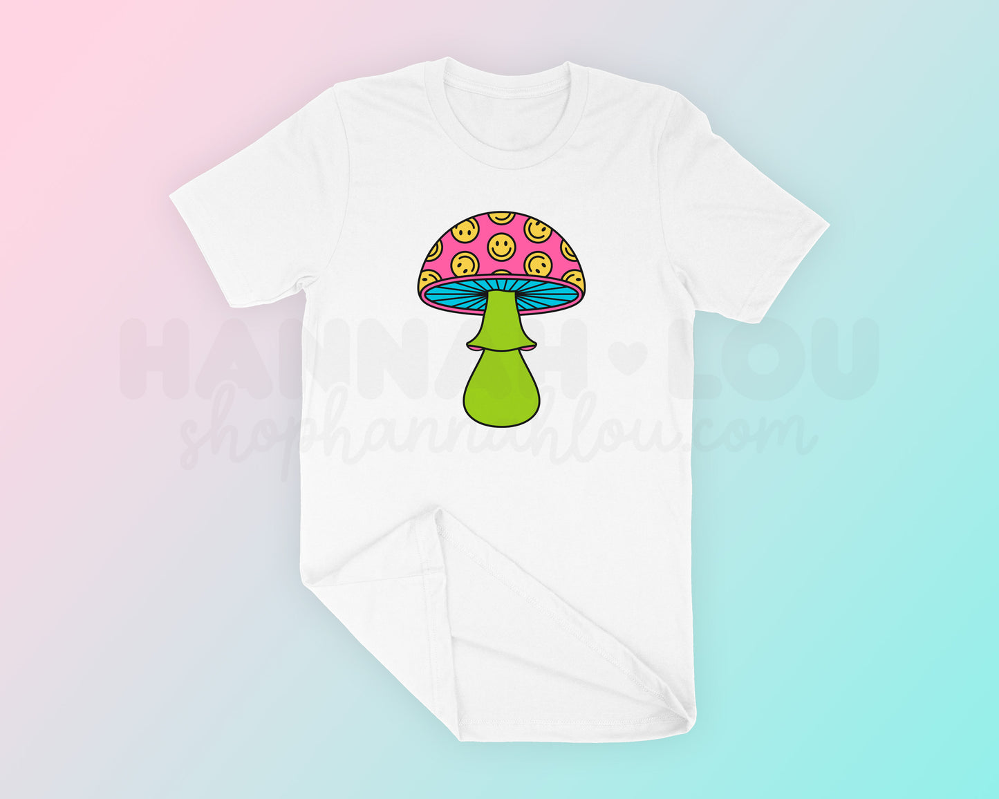 My psychedelic Trippy Mushroom PNG is part of my Hippie Sublimation Designs collection, and features a retro trippy mushroom covered in happy faces.