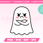 My cute Grumpy Ghost SVG is part of my Halloween SVG Files for Cricut collection, and features an adorable grumpy ghost with its arms folded.
