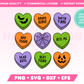 My trendy Halloween Candy Hearts SVG is part of my Halloween SVG Files for Cricut collection, and features nine Halloween-themed candy hearts with phrases on them.