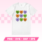 My trendy Halloween Candy Hearts SVG is part of my Halloween SVG Files for Cricut collection, and features a shirt with nine Halloween-themed candy hearts with phrases on them.