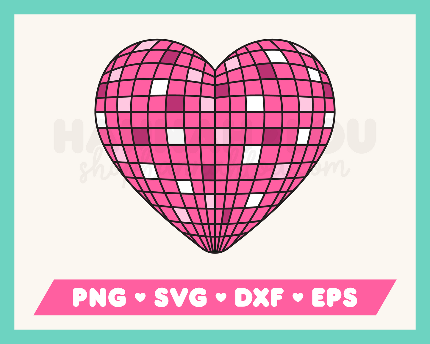 Heart Disco Ball SVG