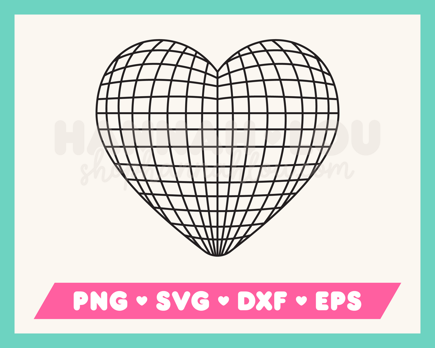 Heart Disco Ball SVG