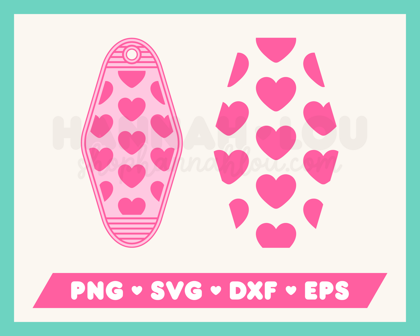 Heart Motel Keychain SVG