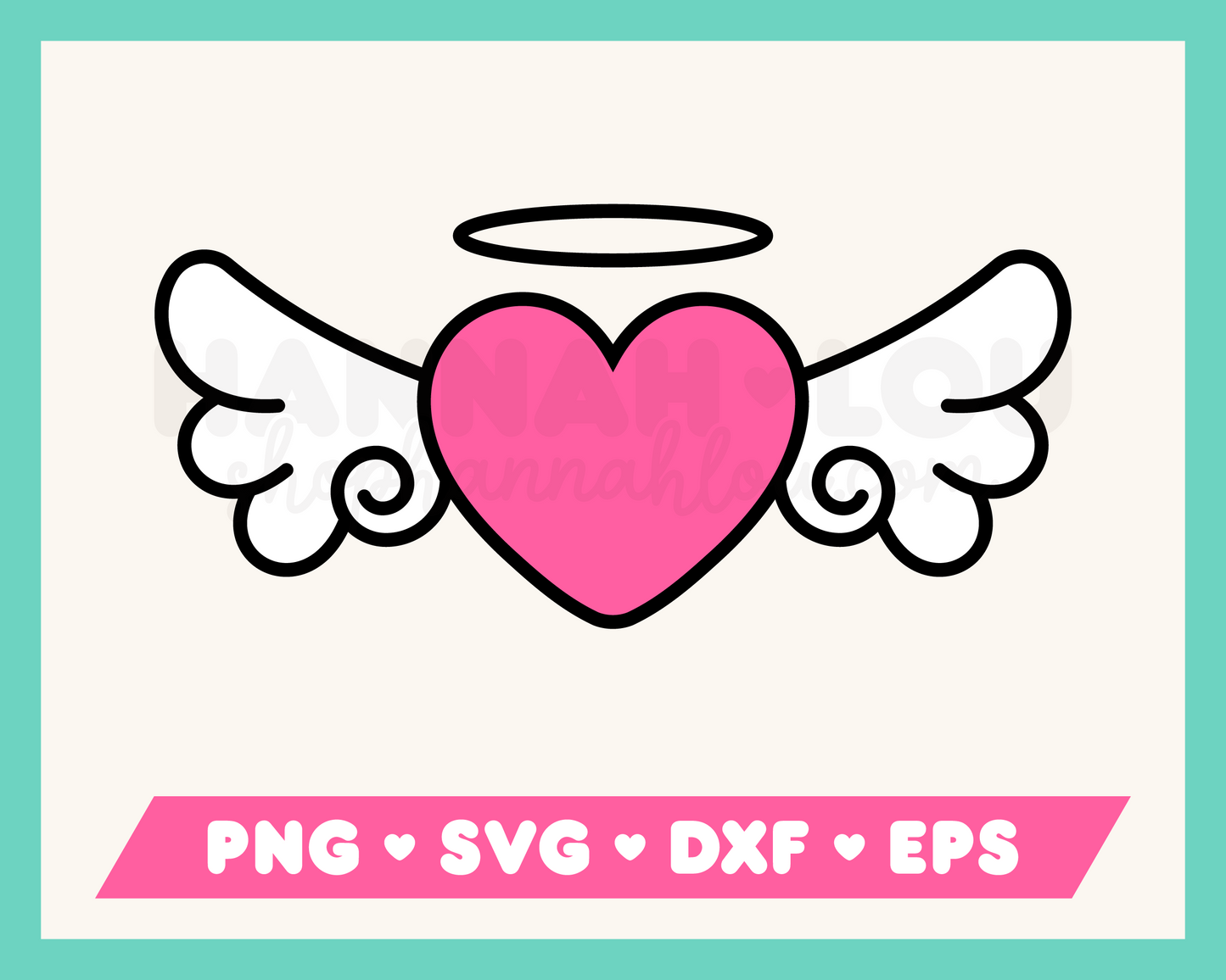 Free Heart with Wings SVG