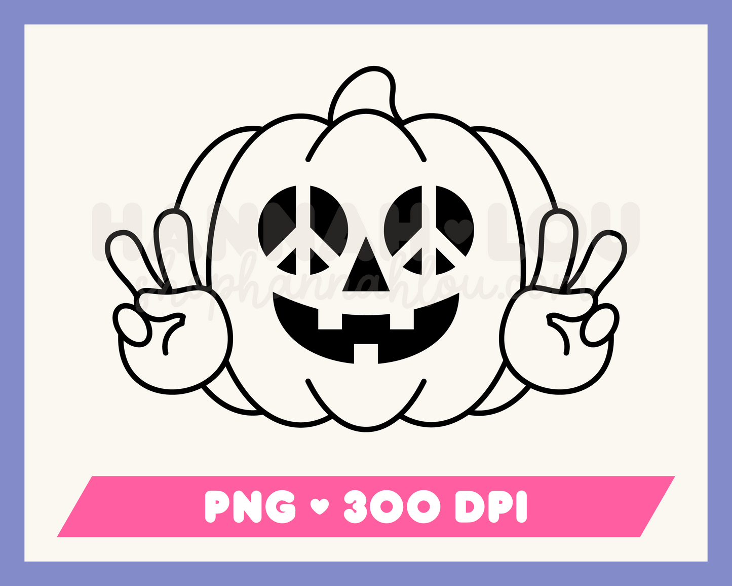 Hippie Pumpkin PNG • Halloween Sublimation Designs